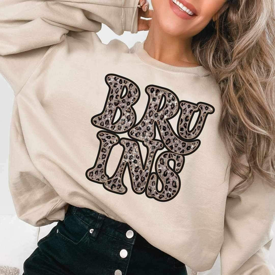 Bruins sequin leopard 17403 DTF TRANSFER