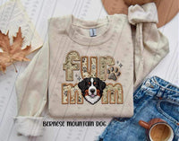 Bernese Mountain Dog Fur Mom Faux Embroidery DTF transfer 13703