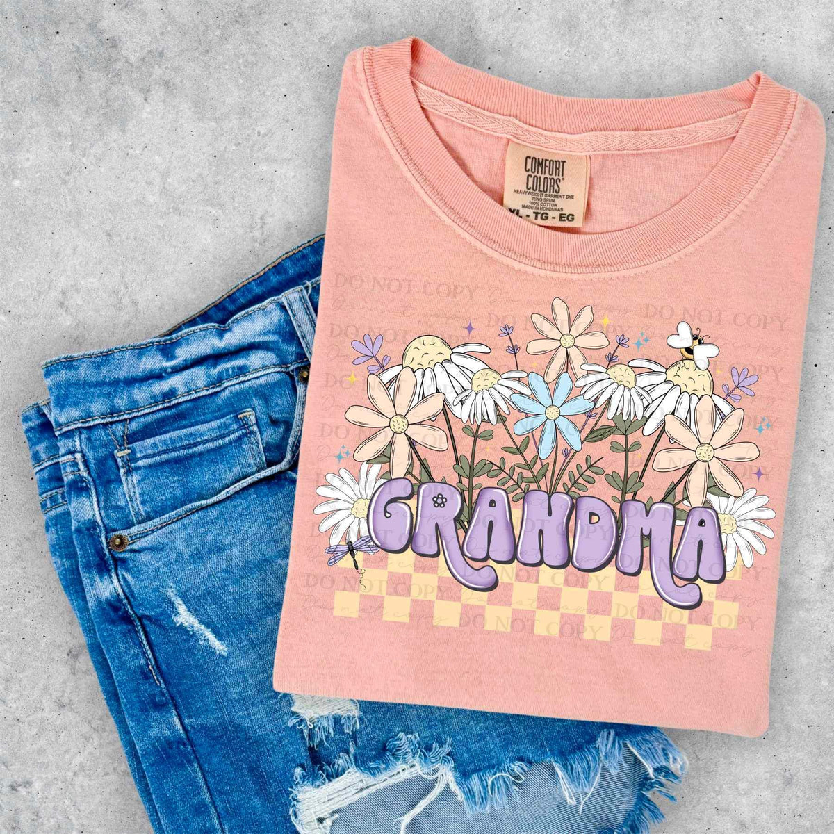Grandma purple font spring florals (ABD) 26964 DTF transfer
