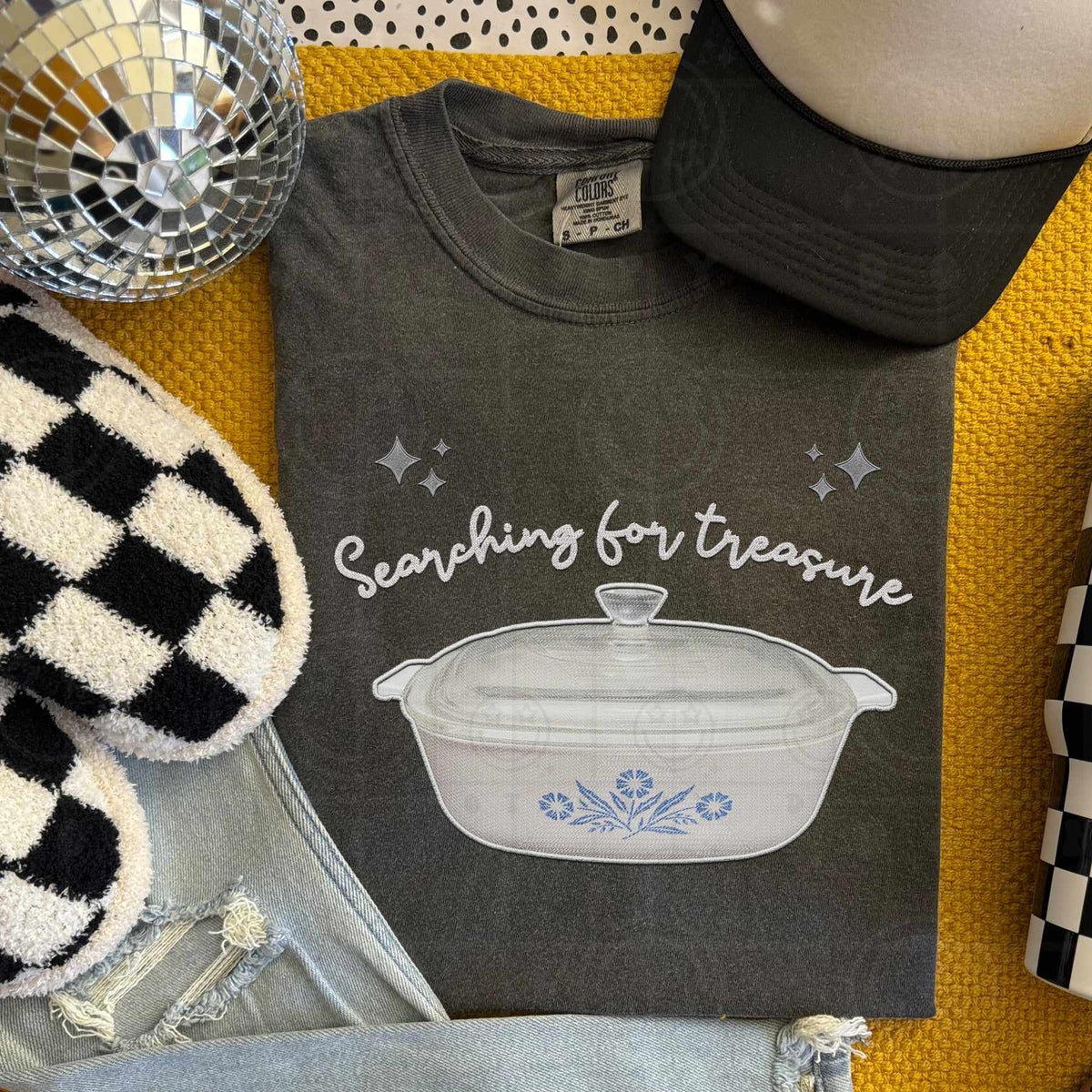 Searching for treasure white dish (HW) 73529 DTF transfer