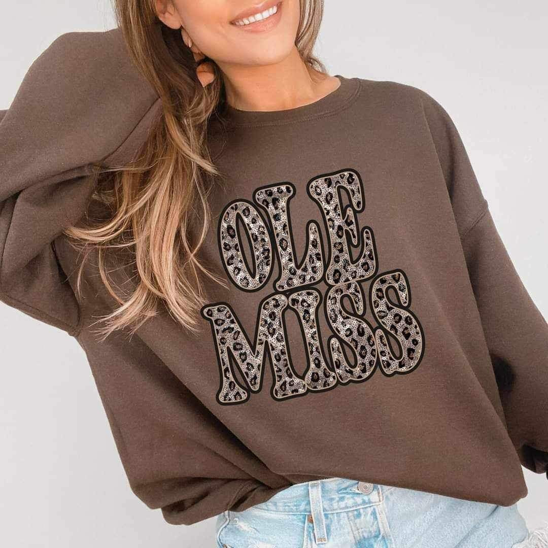 Ole miss sequin leopard 17393 DTF TRANSFER