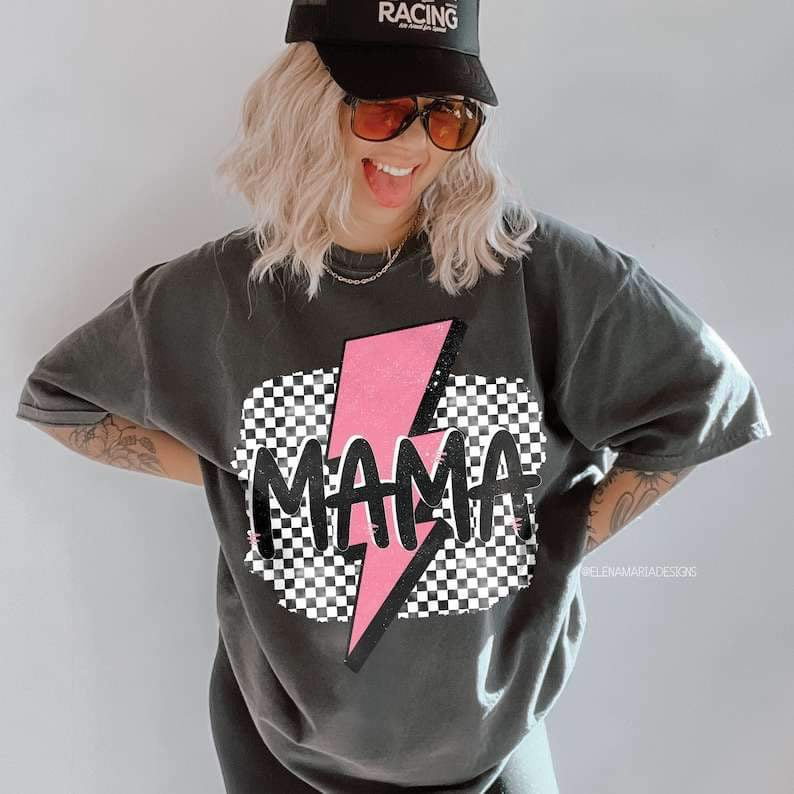 Mama pink lightning bolt  27053 DTF transfer