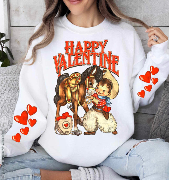 Happy valentine horse and boy FRONT ONLY AG 17424 DTF TRANSFER