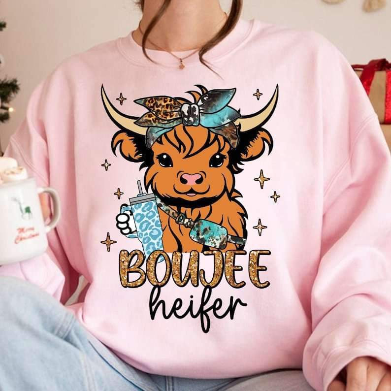 Boujee heifer blue items 27124 DTF transfer