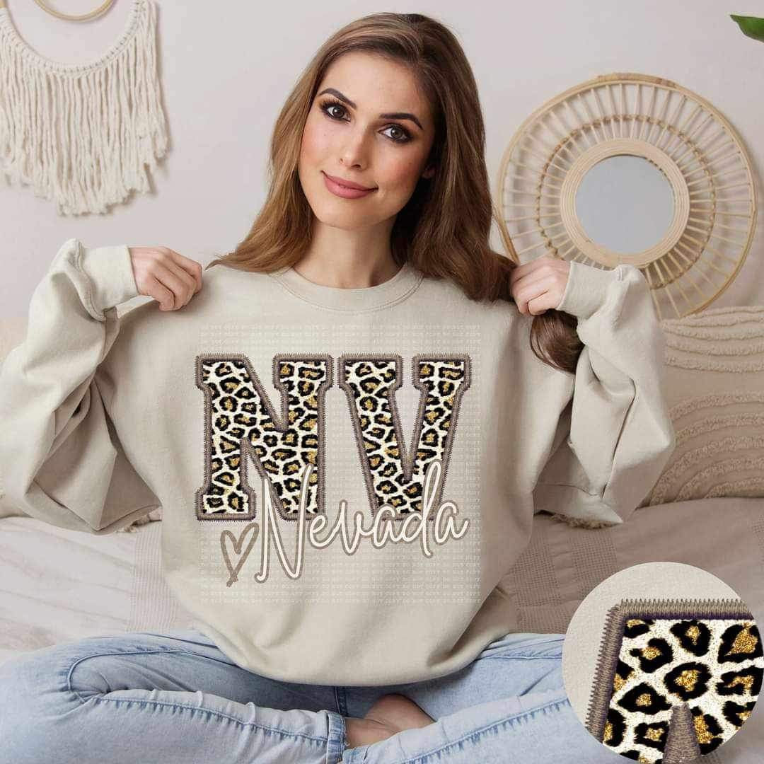 NV Nevada leopard embroidery 17480 DTF TRANSFER