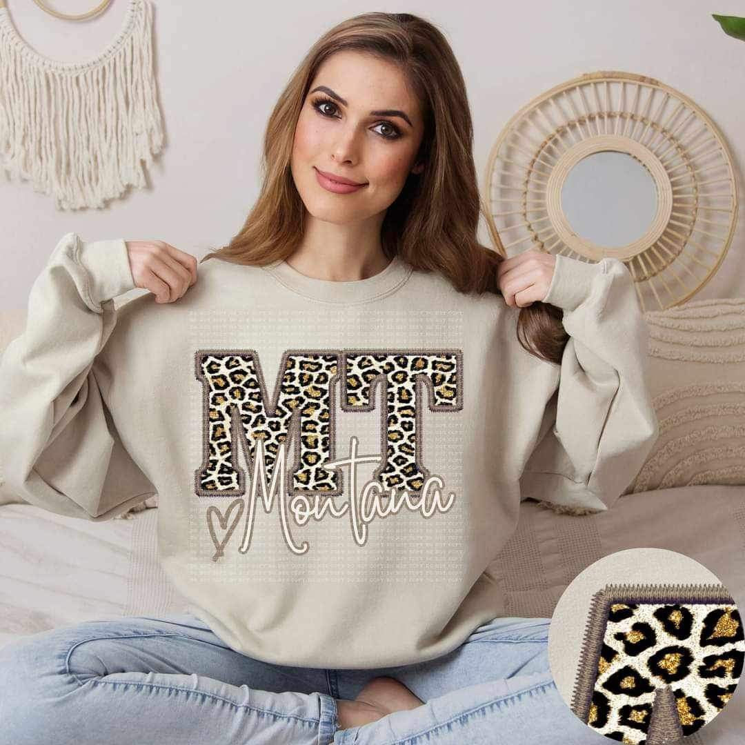 MT Montana leopard embroidery 17478 DTF TRANSFER