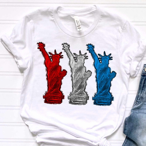 Red white and blue statues (CITY) 37158 DTF transfer