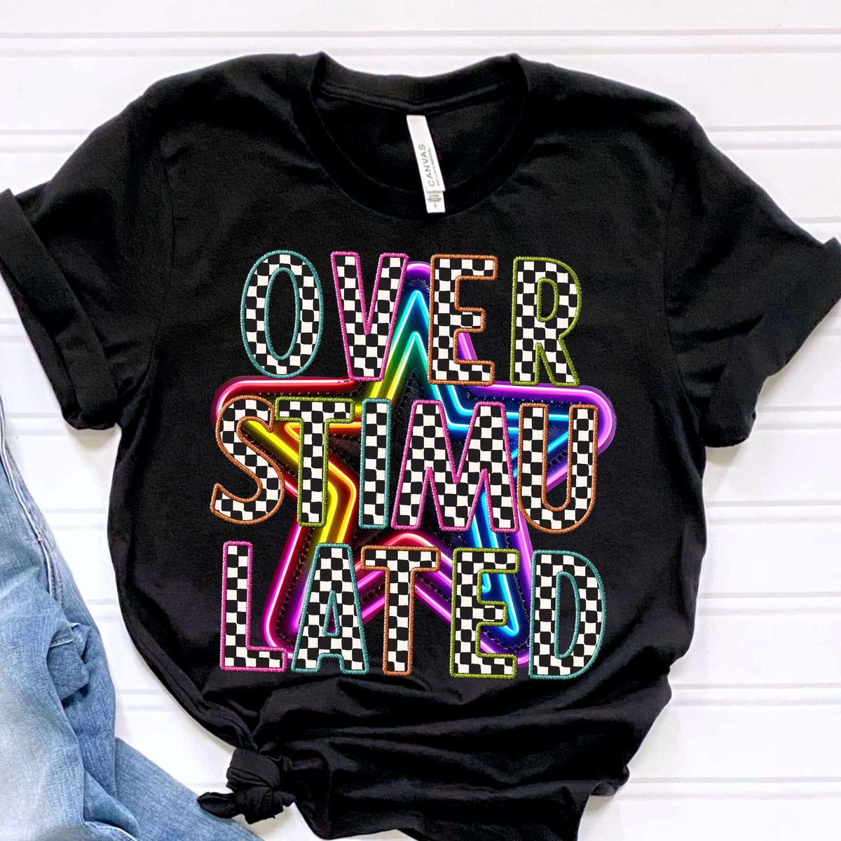 Overstimulated colorful star (CITY) 37145 DTF transfer