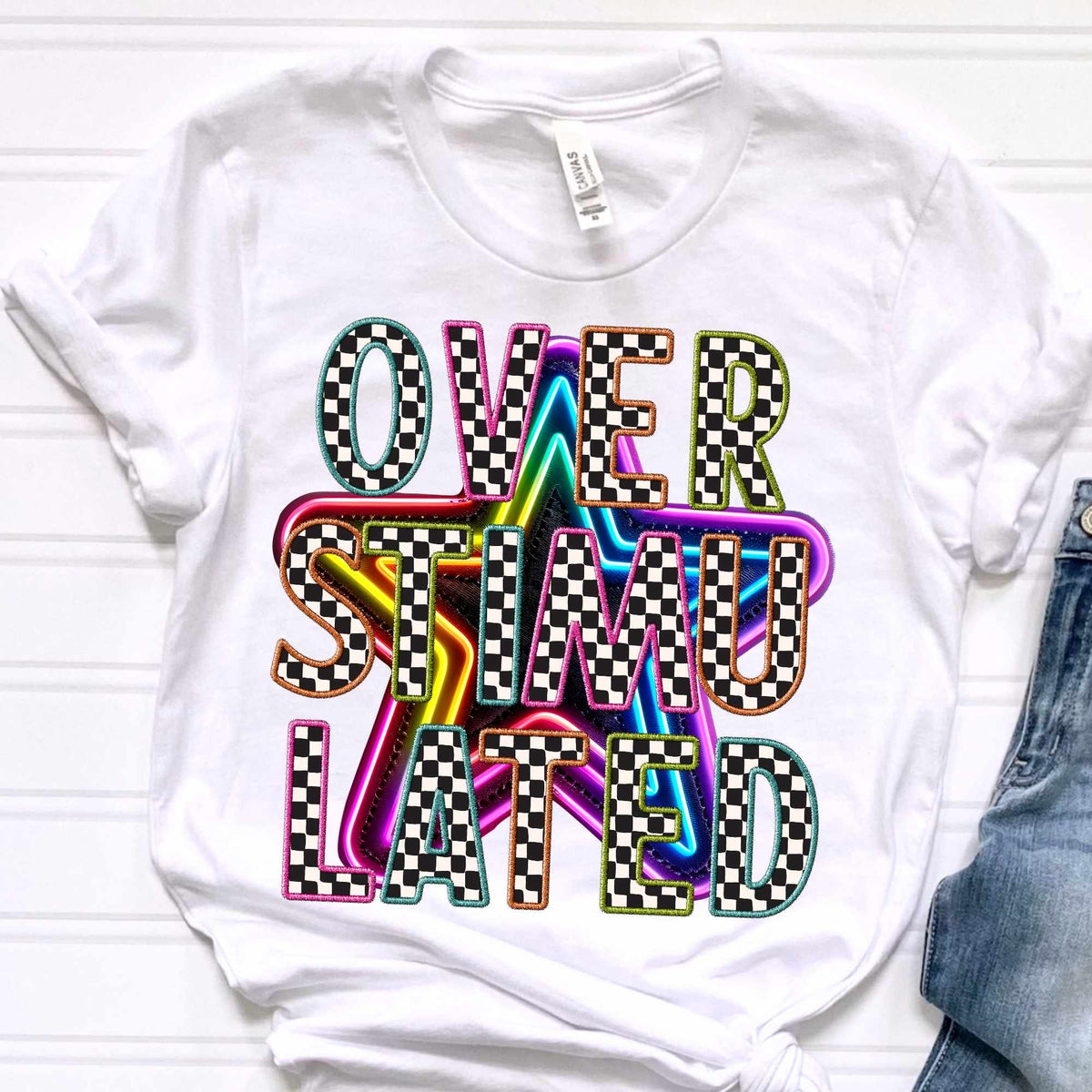 Overstimulated colorful star (CITY) 37145 DTF transfer