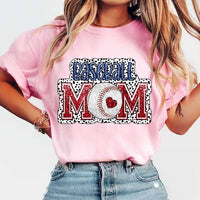 Baseball mom red and blue dotted background 27102 DTF transfer