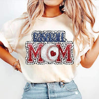 Baseball mom red and blue dotted background 27102 DTF transfer