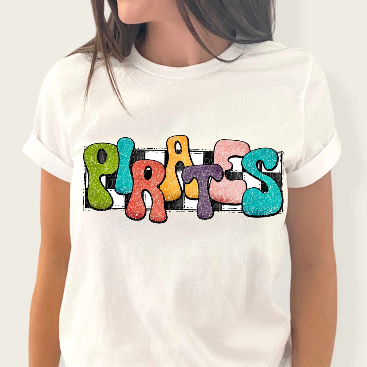 Pirates multicolor with checkered background (CITY) 37261 DTF transfer