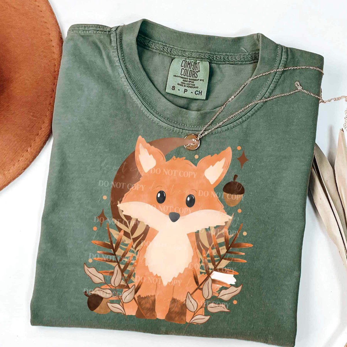 Fox with moon and acorn CSC 17497 DTF TRANSFER