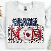 Baseball mom red and blue dotted background 27102 DTF transfer