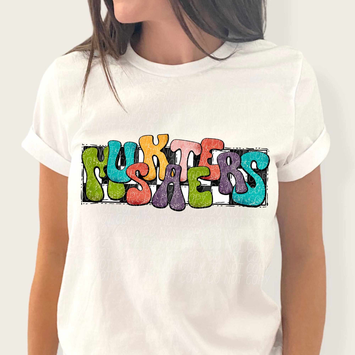 Muskateers multicolor with checkered background (CITY) 37251 DTF transfer