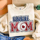 Baseball mom red and blue dotted background 27102 DTF transfer