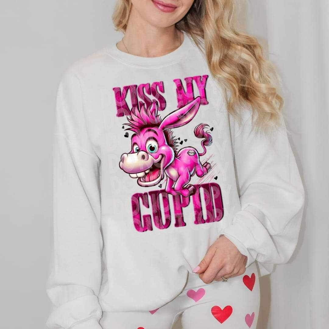 Kiss my cupid pink donkey 17517 DTF TRANSFERe