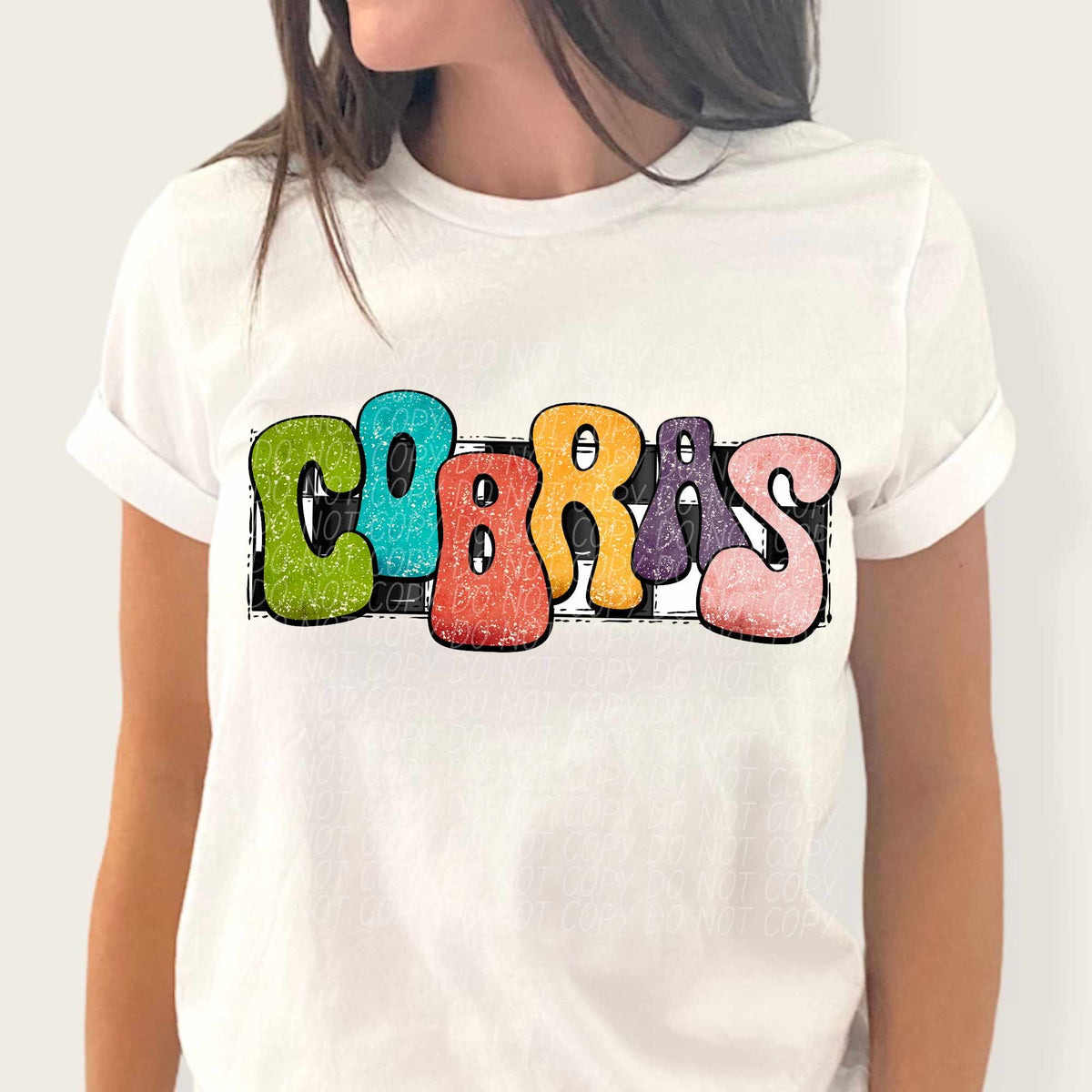 Cobras multicolor with checkered background (CITY) 37232 DTF transfer