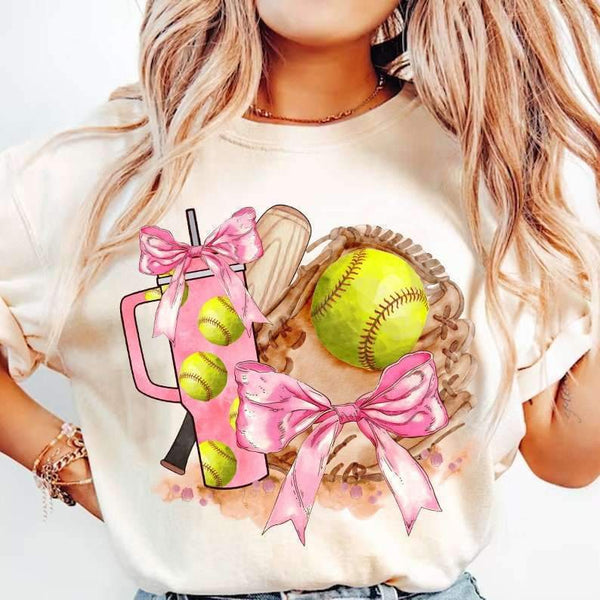 Coquette softball items 27098 DTF transfer