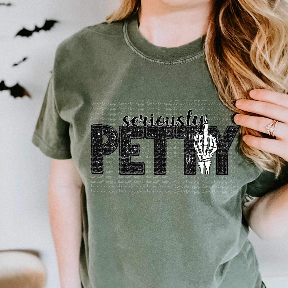 Seriously petty sequin BLACK CMLD 17539 DTF TRANSFER