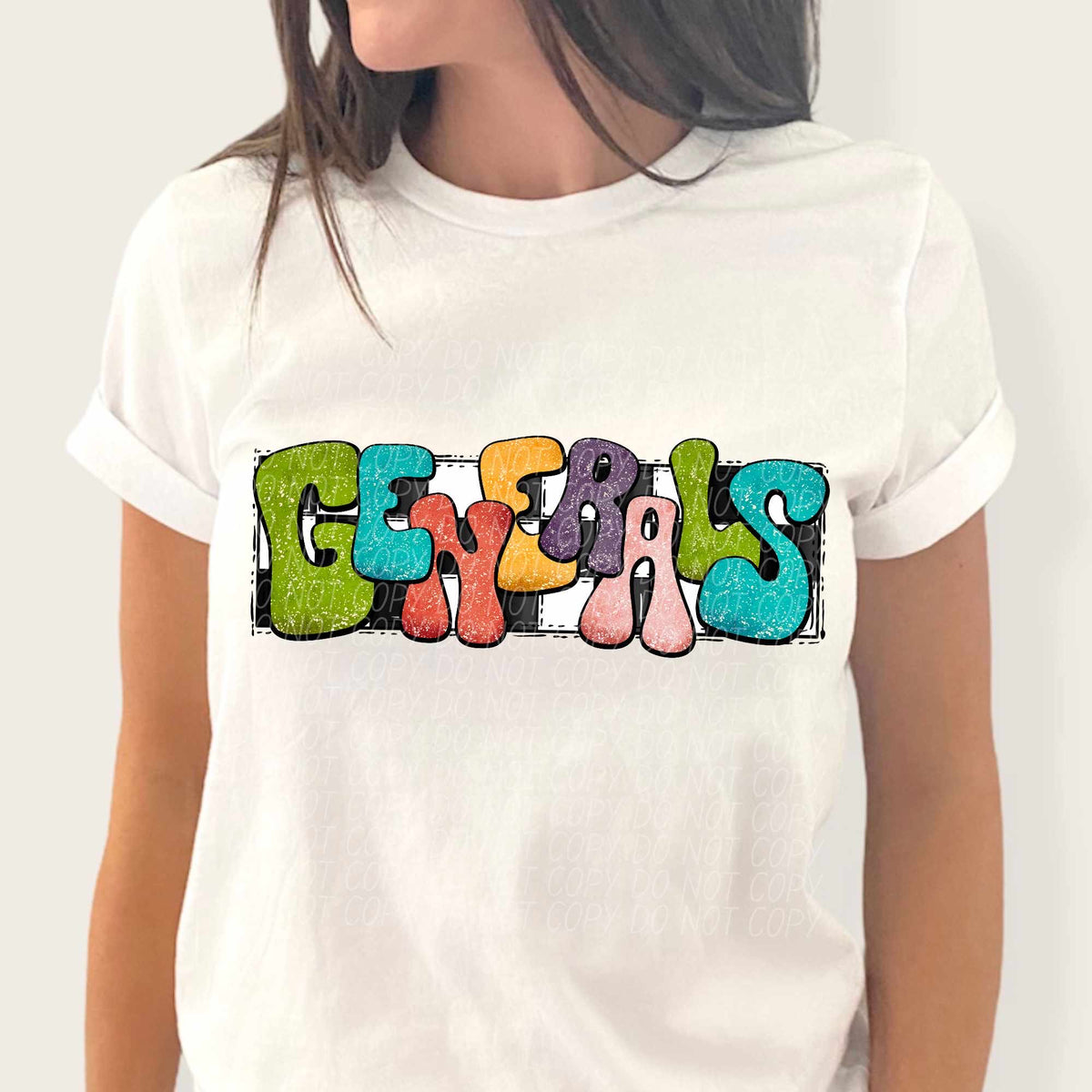Generals multicolor with checkered background (CITY) 37218 DTF transfer