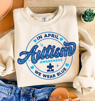 In april we wear blue autism awareness 27085 DTF transfer