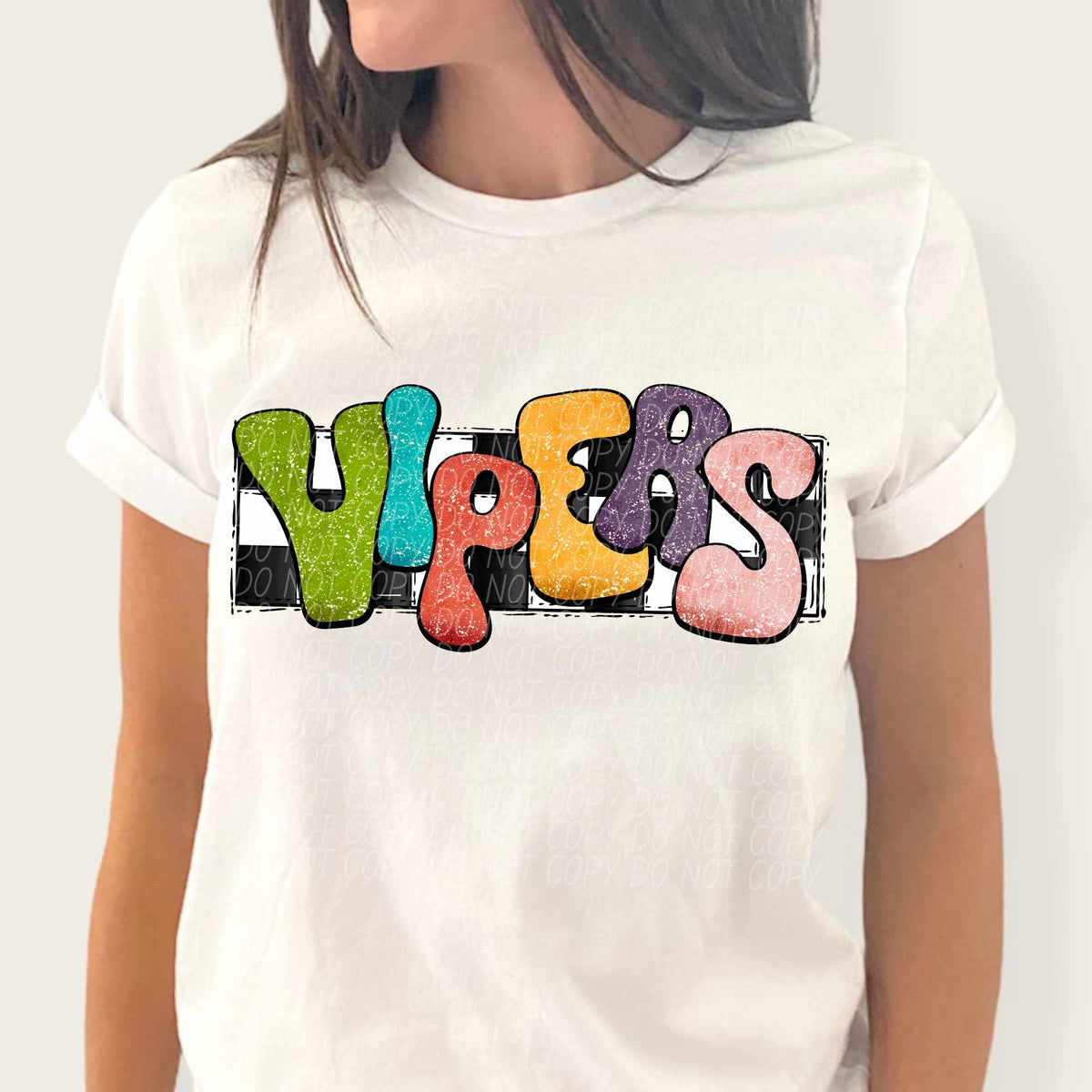 Vipers multicolor with checkered background (CITY) 37204 DTF transfer