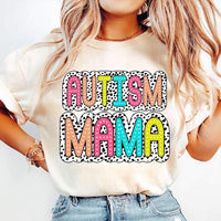 Autism mama colorful with botted background 27080 DTF transfer