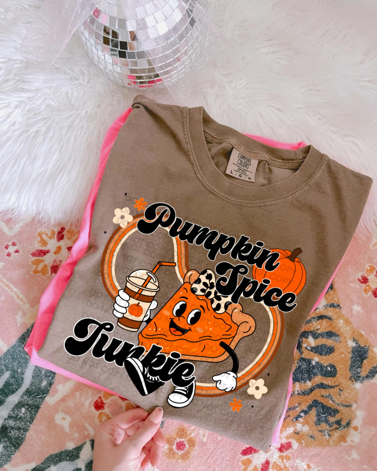 Pumpkin Spice Junkie with pie 111735 DTF transfer