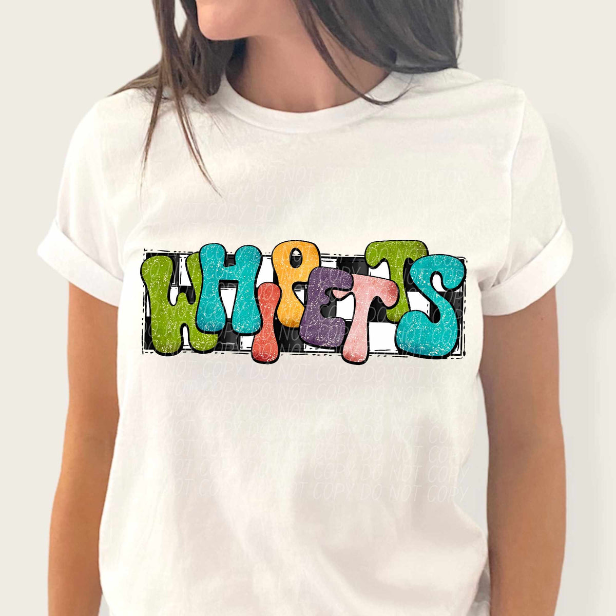 Whipetts multicolor with checkered background (CITY) 37200 DTF transfer