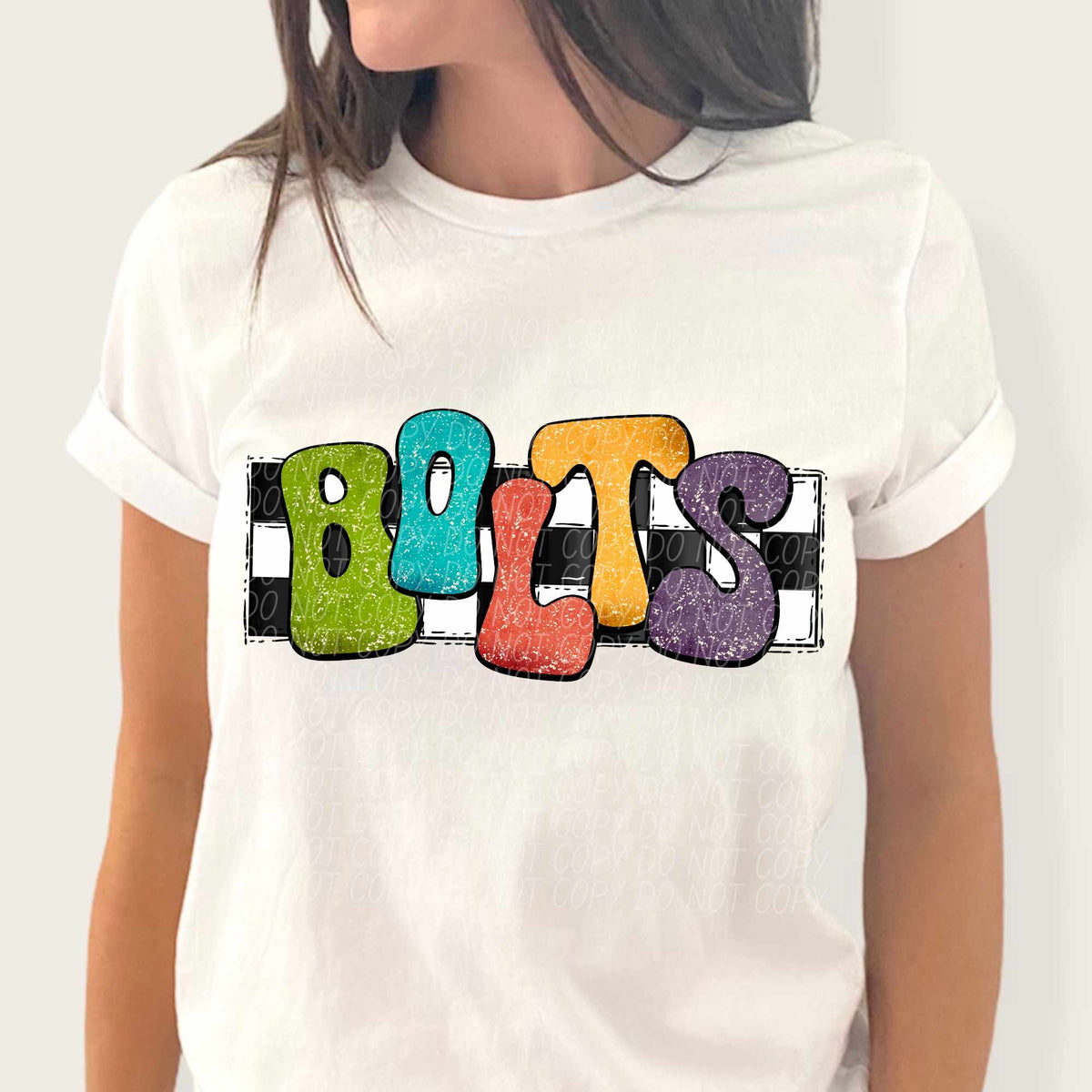 Bolts multicolor with checkered background (CITY) 37197 DTF transfer