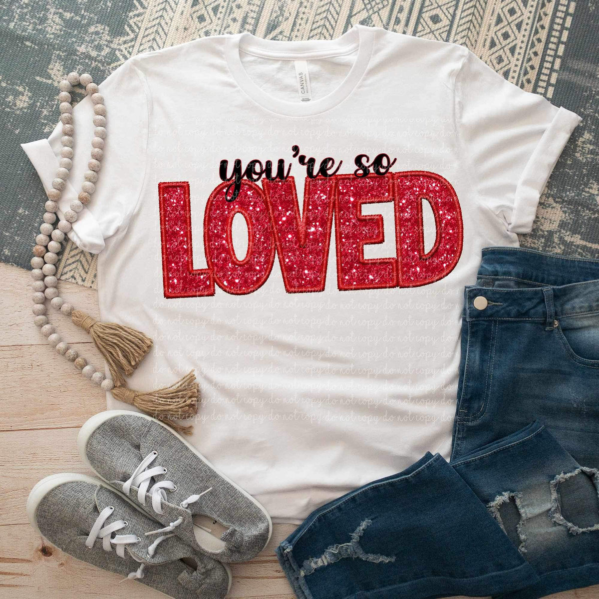 You're so loved red sequin CMLD 17526 DTF TRANSFER