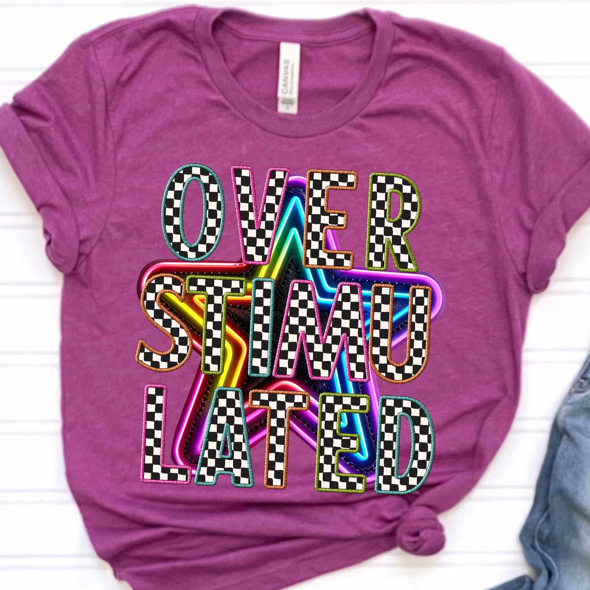 Overstimulated colorful star (CITY) 37145 DTF transfer