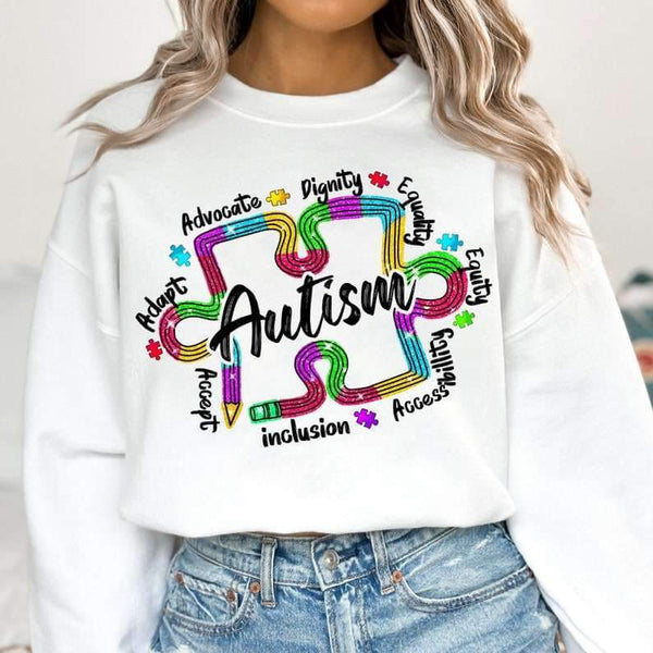 Autism puzzle piece rainbow 27078 DTF transfer