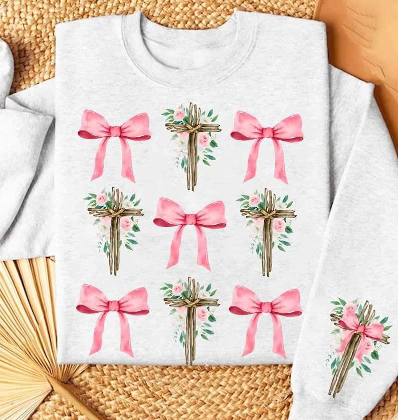 Coquette bow and cross collage FRONT 27116 DTF transfer