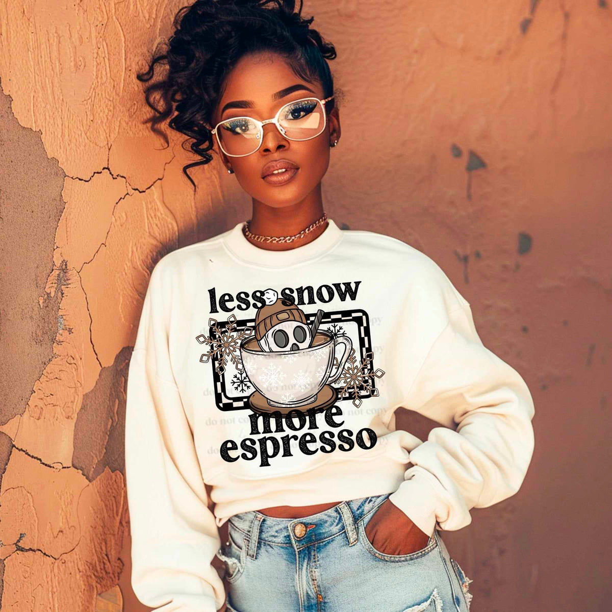 Less snow more espresso (CSC) 73739 DTF transfer