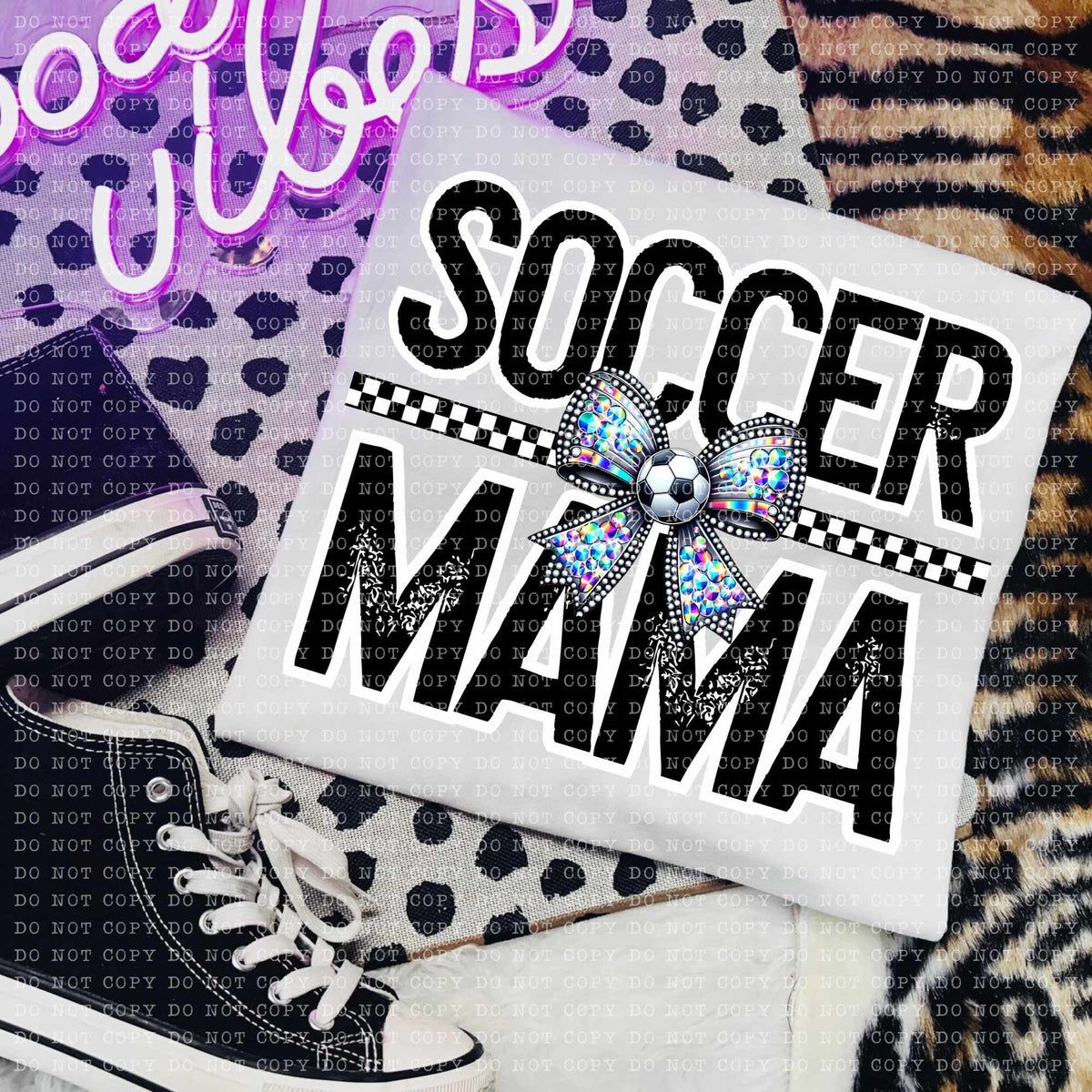 Soccer mama rhinestone bow (ECHT) 58801 DTF transfer