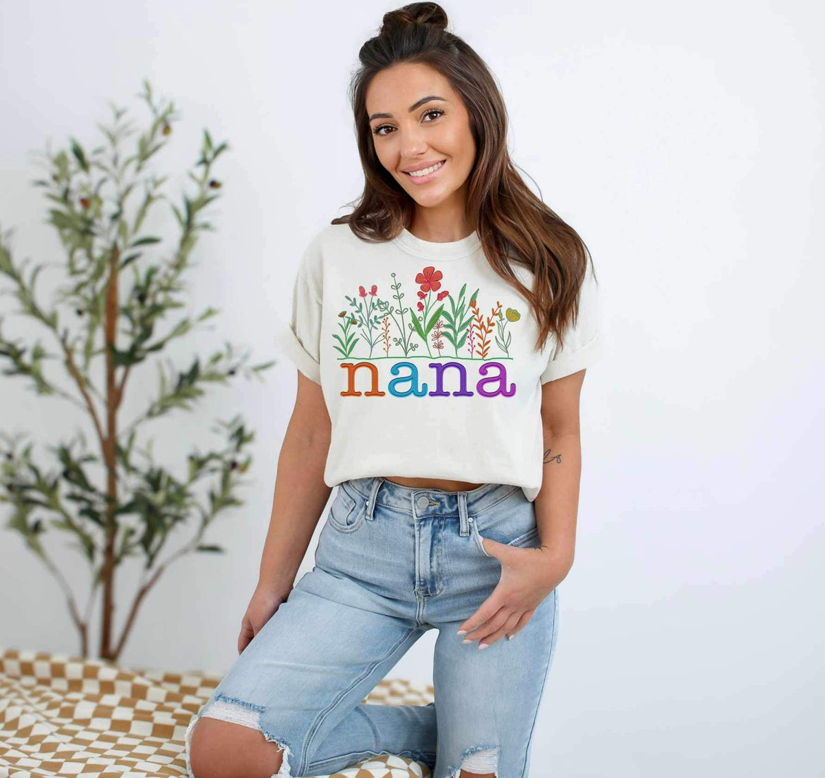 Nana colorful with flowers 27071 DTF transferk