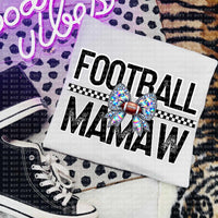 Football Mamaw rhinestone bow (ECHT) 58781 DTF transfer