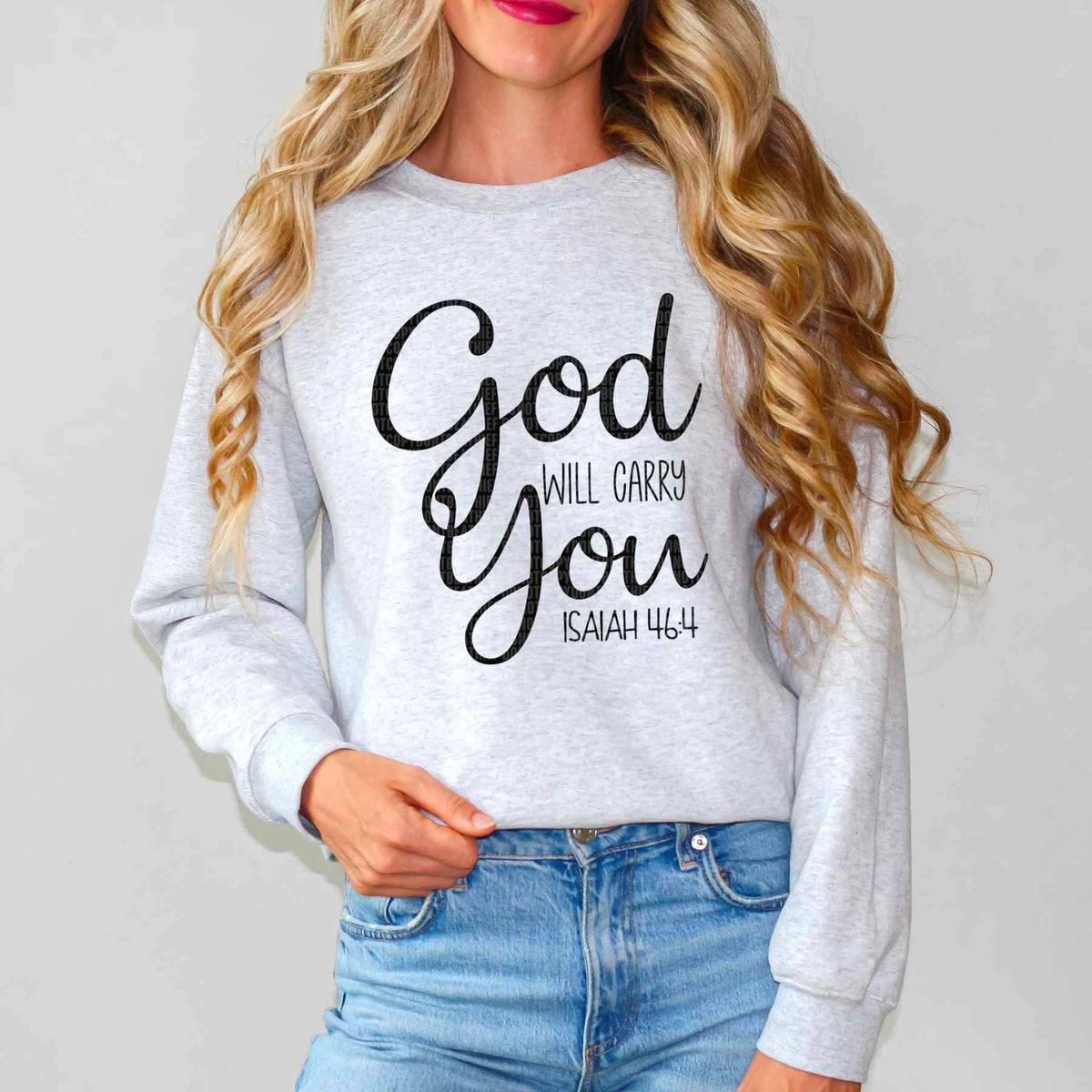 God will carry you BLACK 17572 DTF TRANSFER