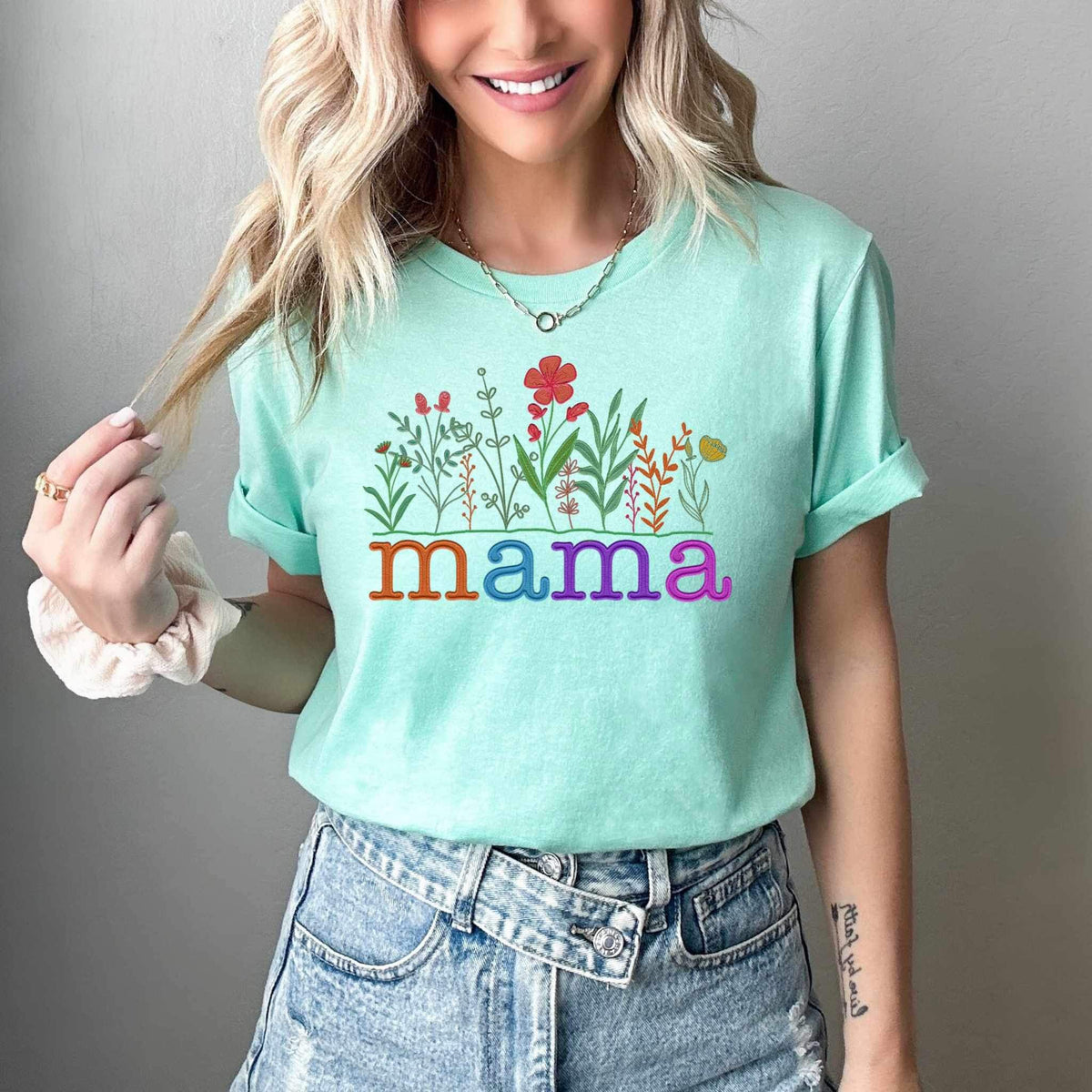 Mama colorful with flowers 27070 DTF transferk