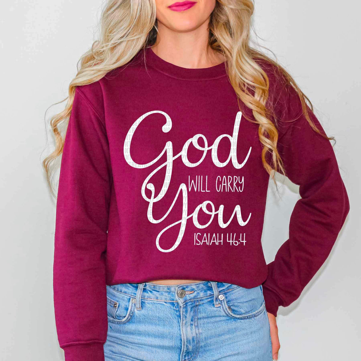 God will carry you WHITE 17571 DTF TRANSFER