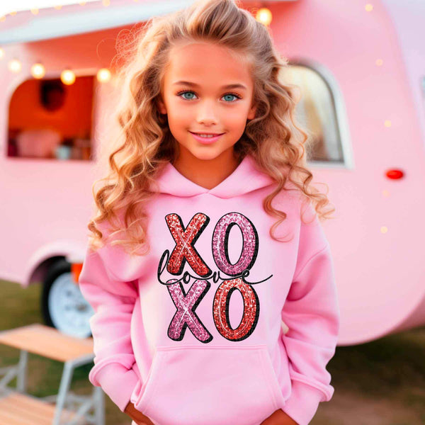 Xoxo love red and pink sequin 17574 DTF TRANSFER