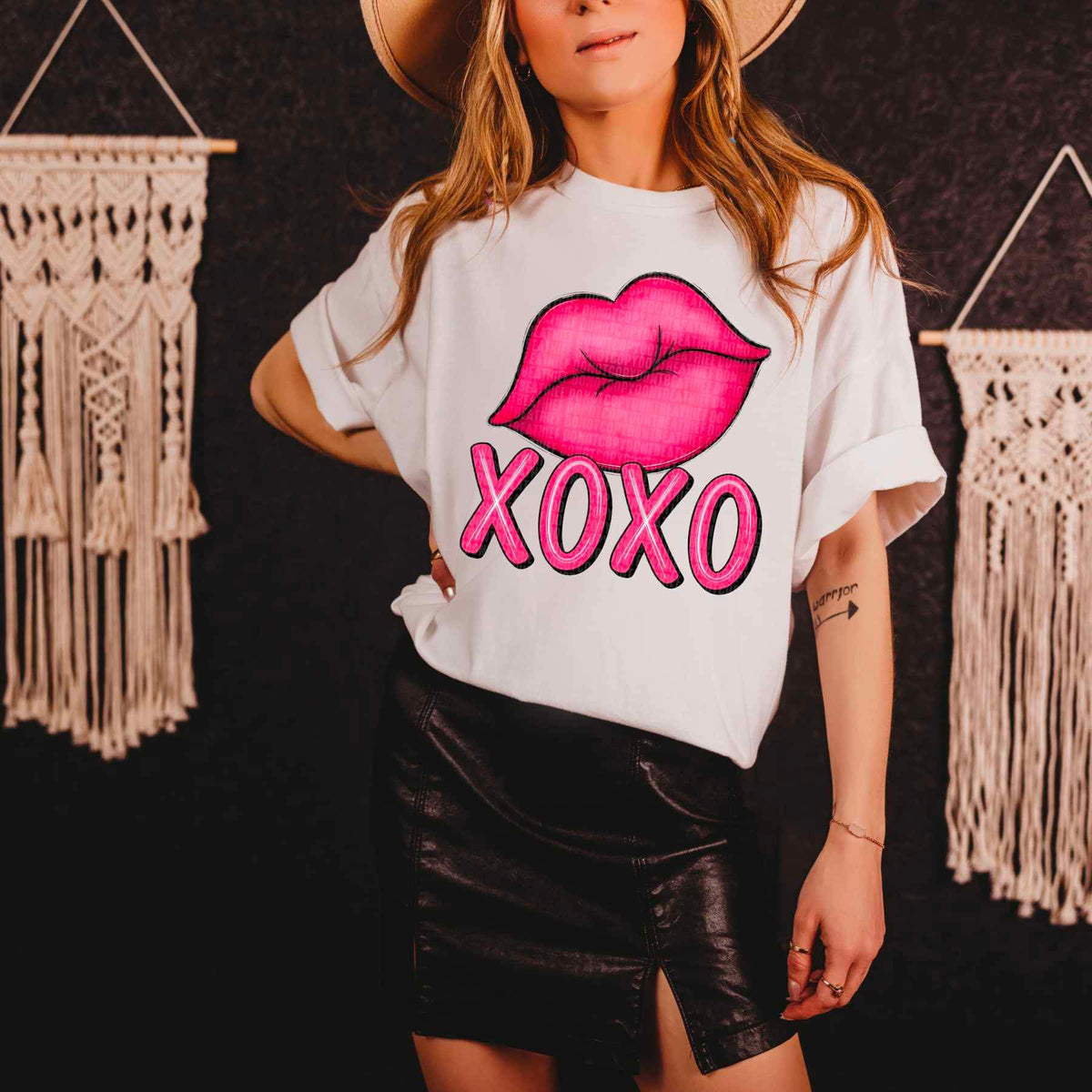 Xoxo pink with lips 17575 DTF TRANSFER