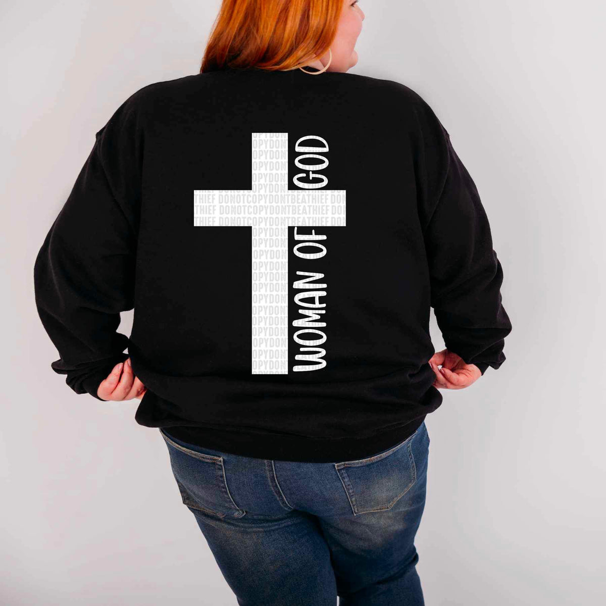 Woman of god WHITE with cross 17565 DTF TRANSFER s
