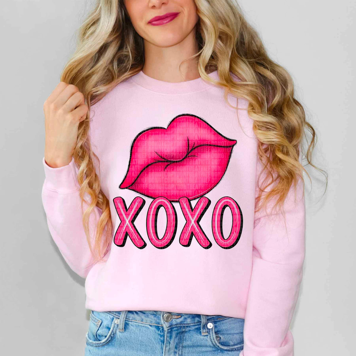Xoxo pink with lips 17575 DTF TRANSFER