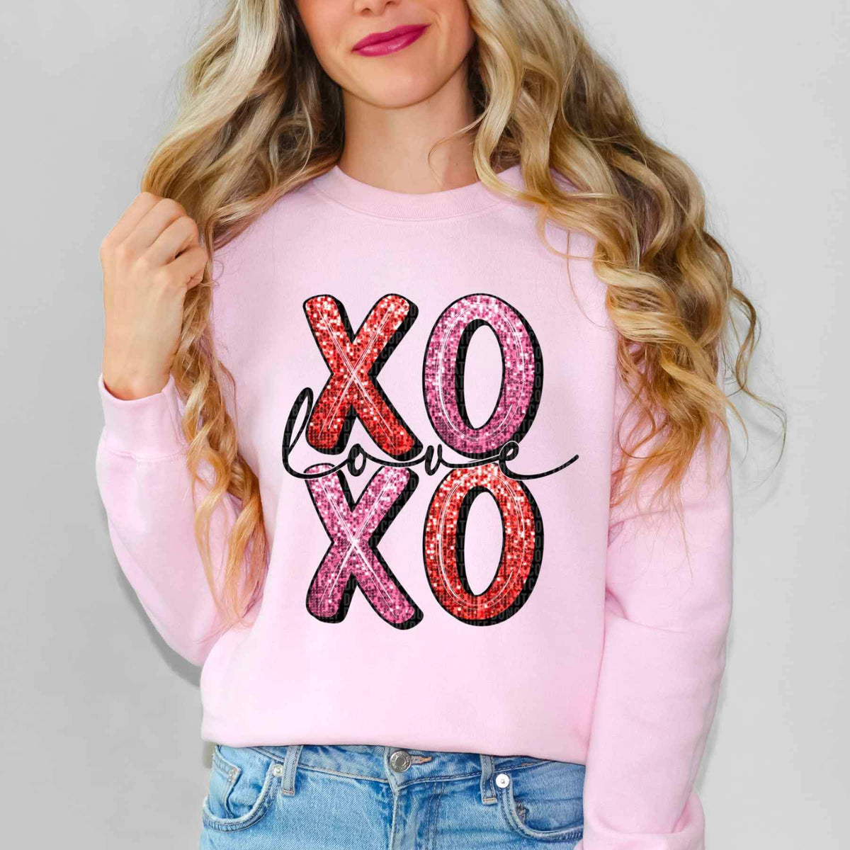 Xoxo love red and pink sequin 17574 DTF TRANSFER