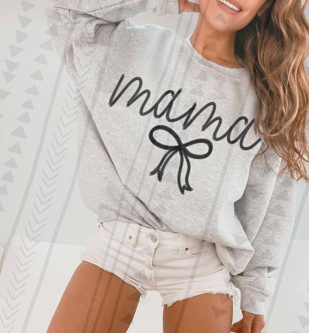 Mama bow black 73773 DTF transfer