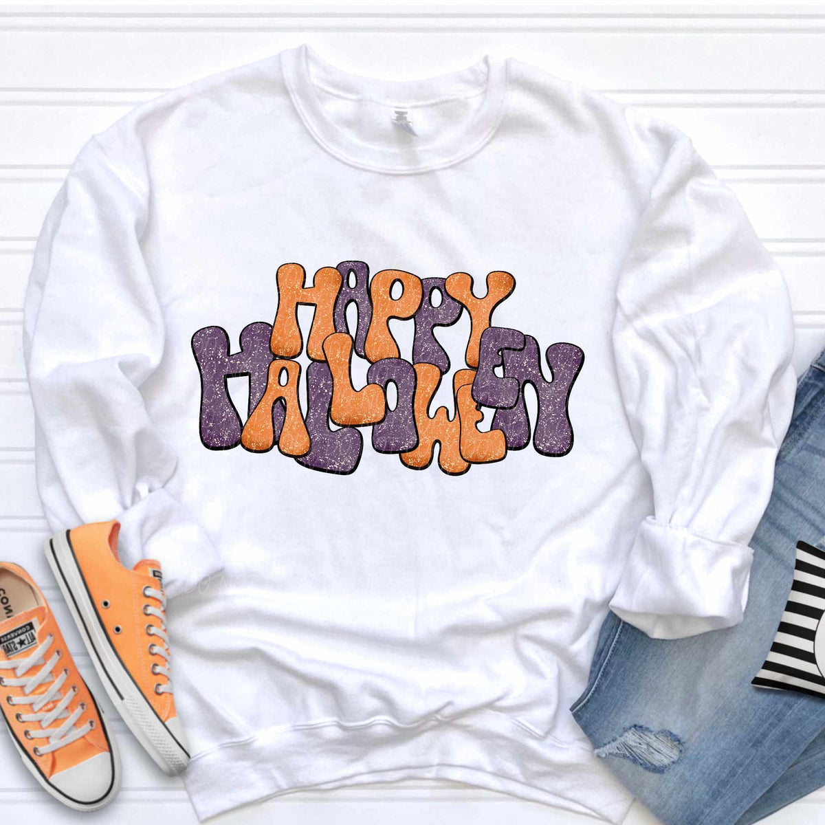 Happy Halloween black and orange (CITY) 37120 DTF transfer