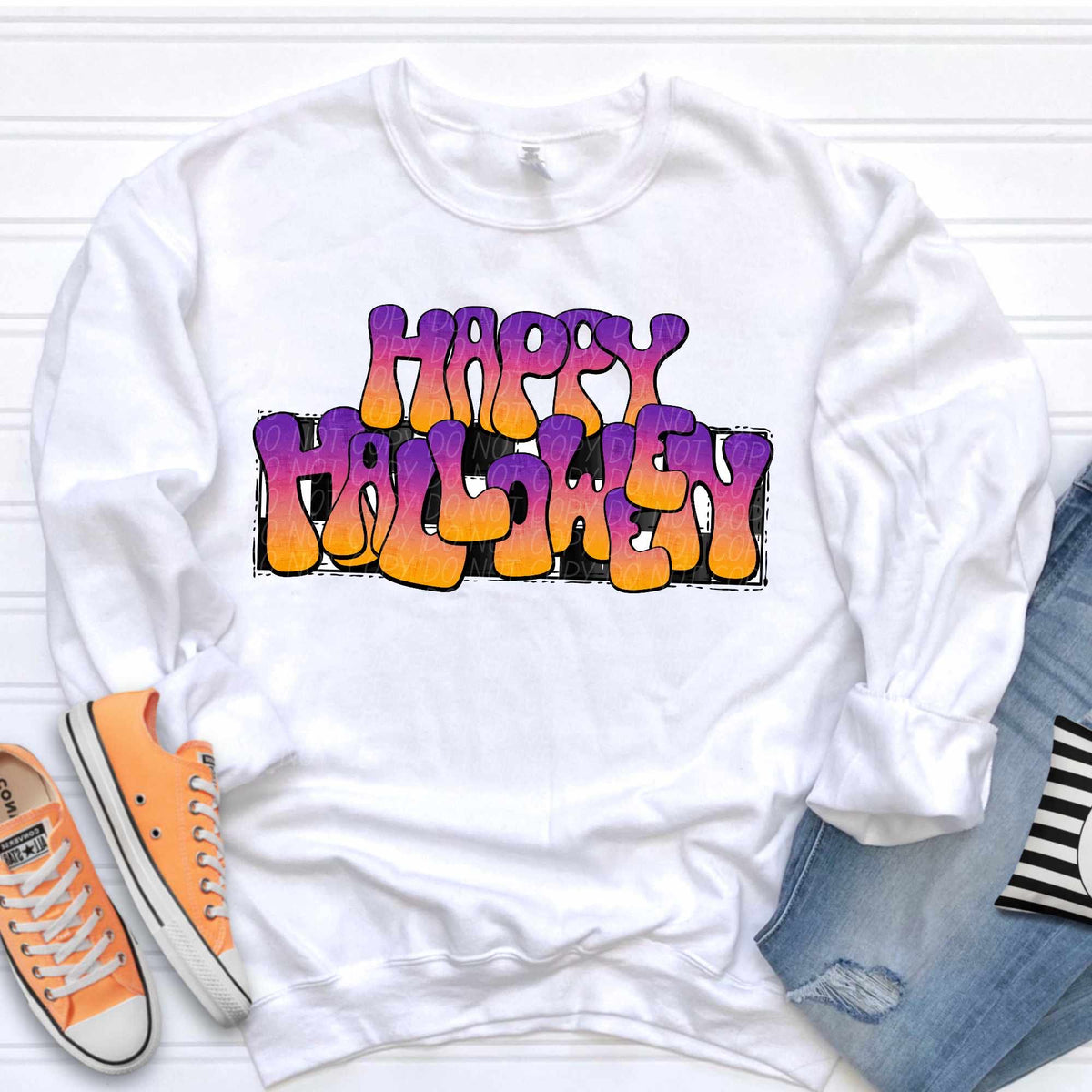 Happy Halloween purple orange ombre (CITY) 37116 DTF transfer